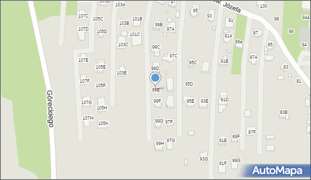 Rybnik, św. Józefa, 99E, mapa Rybnika