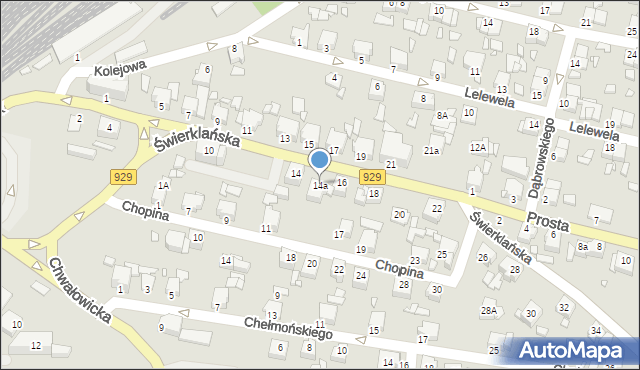 Rybnik, Świerklańska, 14a, mapa Rybnika