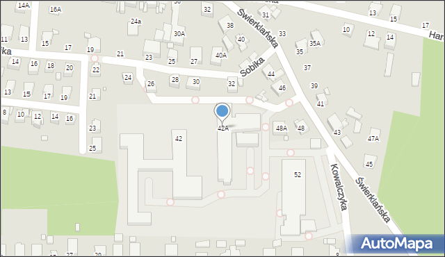 Rybnik, Świerklańska, 42A, mapa Rybnika
