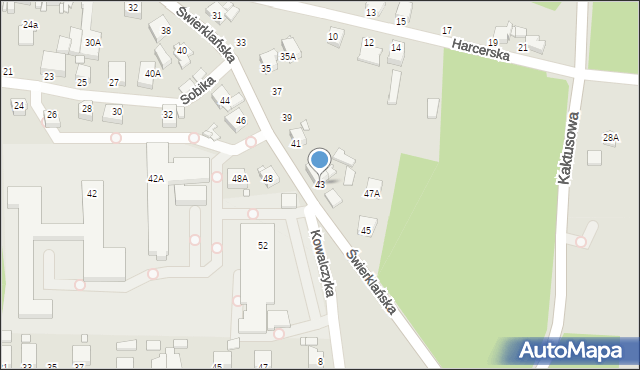 Rybnik, Świerklańska, 43, mapa Rybnika