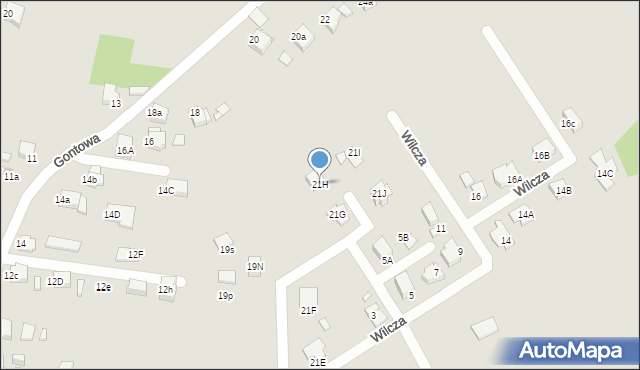 Rybnik, św. Huberta, 21H, mapa Rybnika