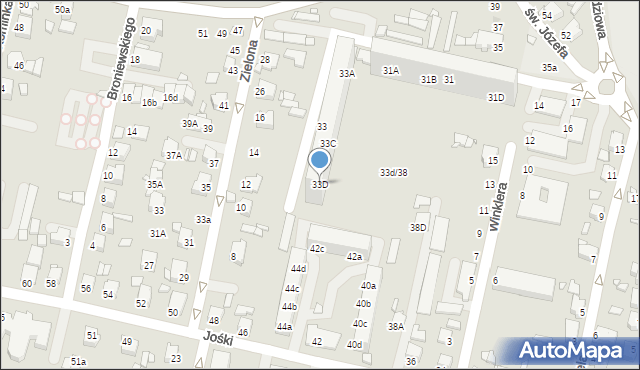 Rybnik, św. Józefa, 33D, mapa Rybnika