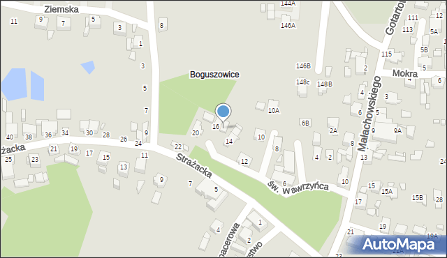 Rybnik, św. Wawrzyńca, 16a, mapa Rybnika