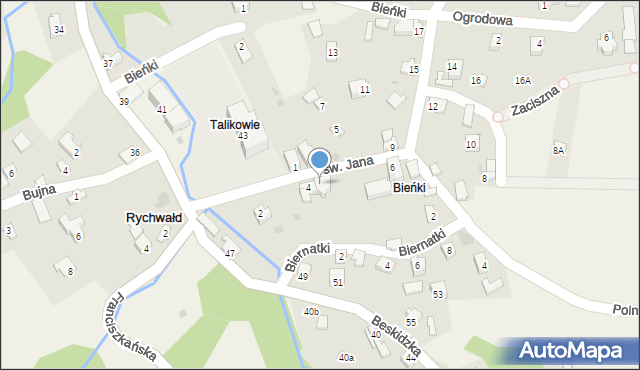Rychwałd, św. Jana, 4A, mapa Rychwałd