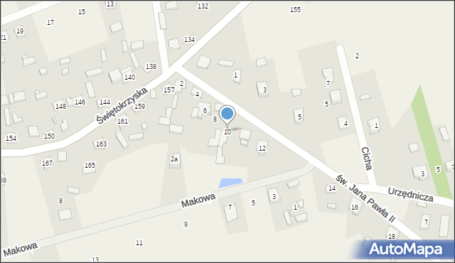 Rykoszyn, św. Jana Pawła II, 10, mapa Rykoszyn
