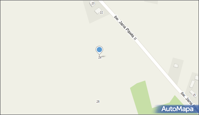 Rykoszyn, św. Jana Pawła II, 24, mapa Rykoszyn