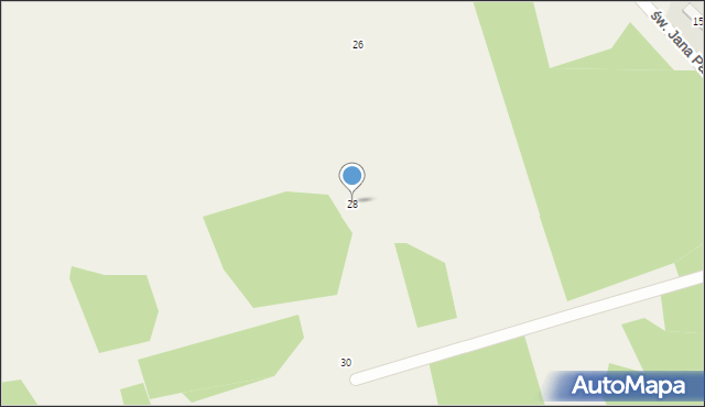 Rykoszyn, św. Jana Pawła II, 28, mapa Rykoszyn