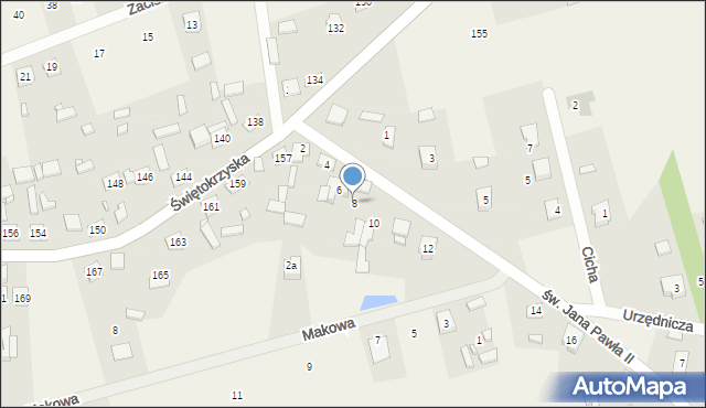 Rykoszyn, św. Jana Pawła II, 8, mapa Rykoszyn