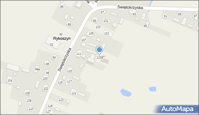 Rykoszyn, Świętokrzyska, 111a, mapa Rykoszyn