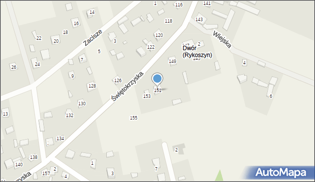 Rykoszyn, Świętokrzyska, 151, mapa Rykoszyn