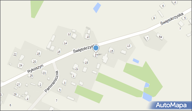 Rykoszyn, Świętokrzyska, 17, mapa Rykoszyn