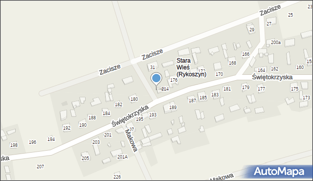 Rykoszyn, Świętokrzyska, 178, mapa Rykoszyn