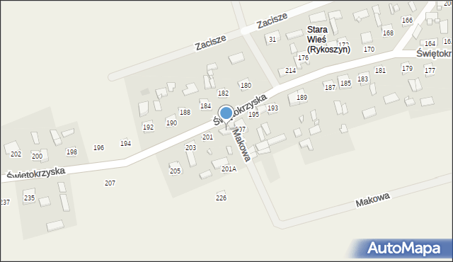 Rykoszyn, Świętokrzyska, 199, mapa Rykoszyn