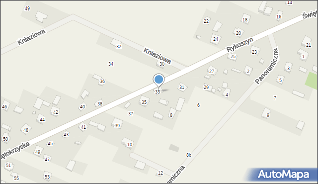 Rykoszyn, Świętokrzyska, 33, mapa Rykoszyn