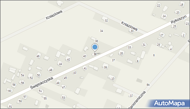 Rykoszyn, Świętokrzyska, 38, mapa Rykoszyn
