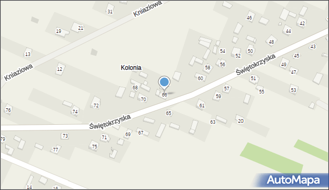 Rykoszyn, Świętokrzyska, 66, mapa Rykoszyn