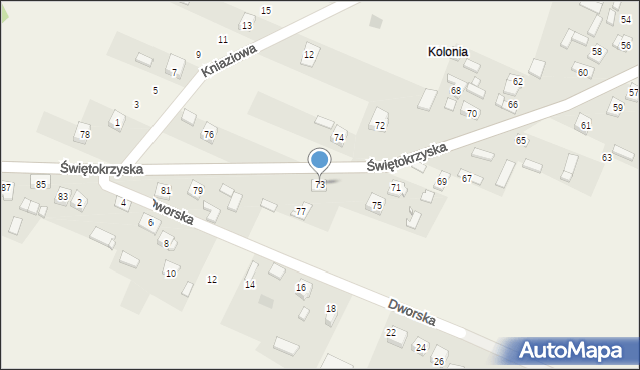 Rykoszyn, Świętokrzyska, 73, mapa Rykoszyn