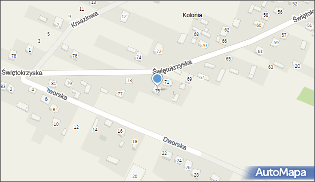 Rykoszyn, Świętokrzyska, 75, mapa Rykoszyn