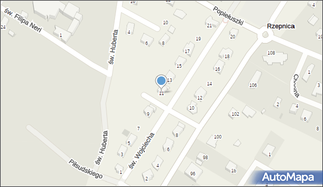 Rzepnica, św. Wojciecha, 11, mapa Rzepnica