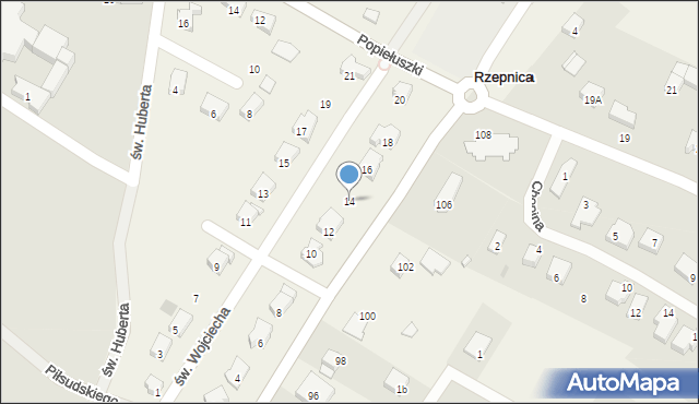 Rzepnica, św. Wojciecha, 14, mapa Rzepnica