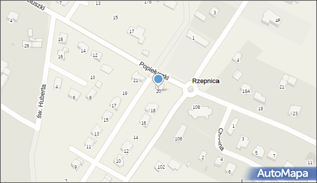 Rzepnica, św. Wojciecha, 20, mapa Rzepnica