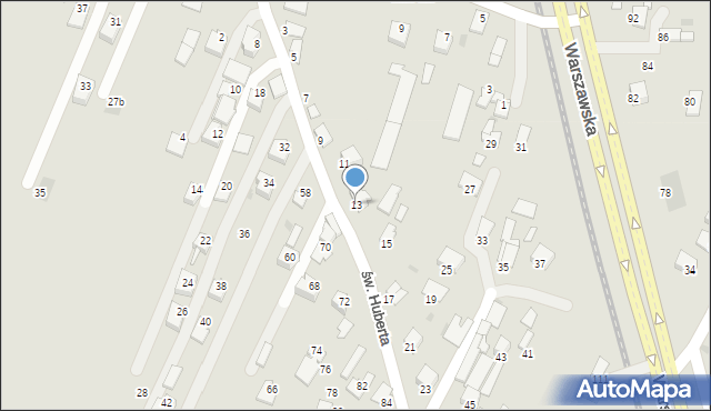 Rzeszów, św. Huberta, 13, mapa Rzeszów