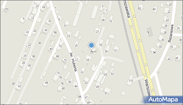 Rzeszów, św. Huberta, 25, mapa Rzeszów