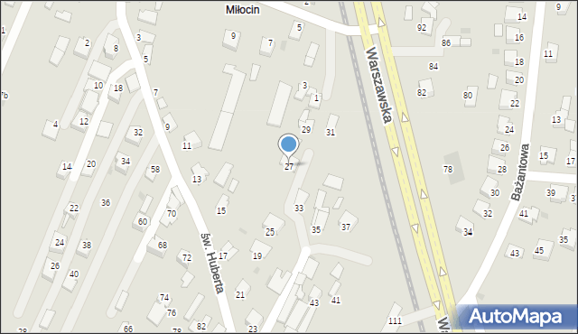 Rzeszów, św. Huberta, 27, mapa Rzeszów