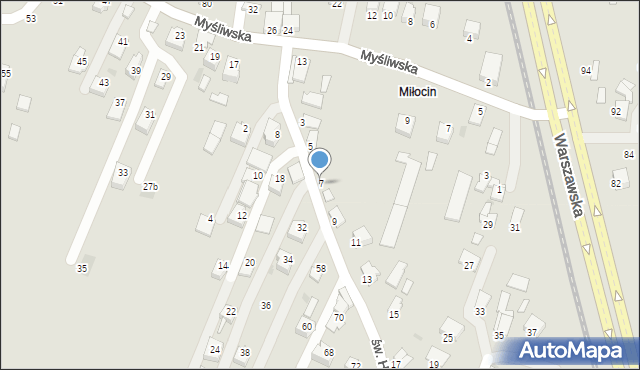 Rzeszów, św. Huberta, 7, mapa Rzeszów