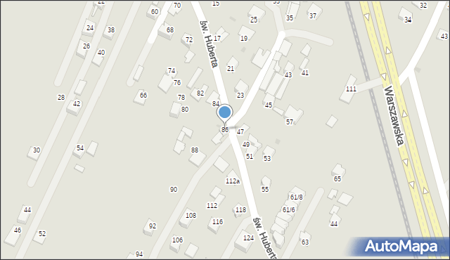 Rzeszów, św. Huberta, 86, mapa Rzeszów