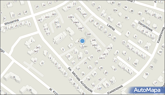 Rzeszów, św. Michała Archanioła, 11, mapa Rzeszów