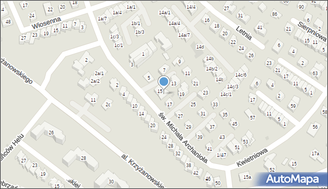 Rzeszów, św. Michała Archanioła, 15a, mapa Rzeszów