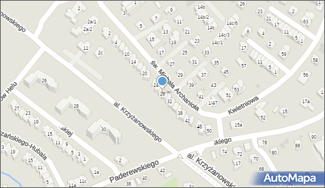 Rzeszów, św. Michała Archanioła, 28, mapa Rzeszów