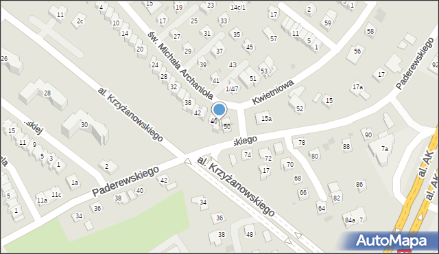 Rzeszów, św. Michała Archanioła, 48, mapa Rzeszów