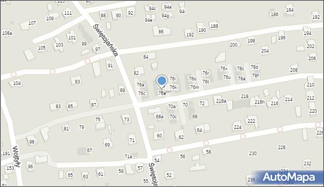 Rzeszów, Świętojańska, 76e, mapa Rzeszów