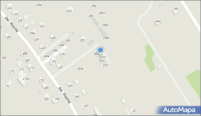 Rzeszów, św. Rocha, 161c, mapa Rzeszów