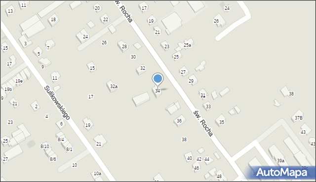 Rzeszów, św. Rocha, 34, mapa Rzeszów