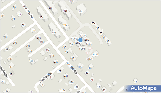 Rzeszów, św. Rocha, 51a/5, mapa Rzeszów