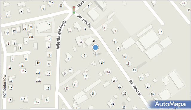 Rzeszów, św. Rocha, 8, mapa Rzeszów