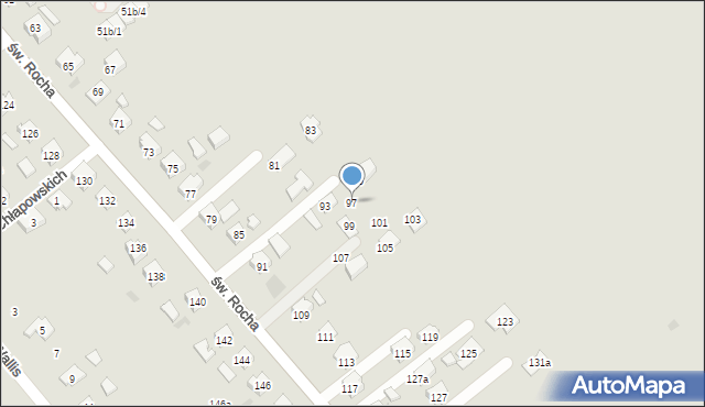 Rzeszów, św. Rocha, 97, mapa Rzeszów