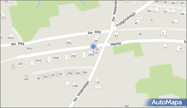 Rzeszów, św. Walentego, 28, mapa Rzeszów
