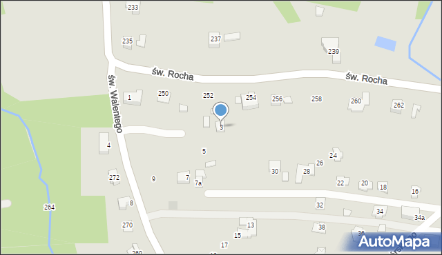 Rzeszów, św. Walentego, 3, mapa Rzeszów