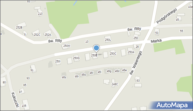 Rzeszów, św. Walentego, 36, mapa Rzeszów