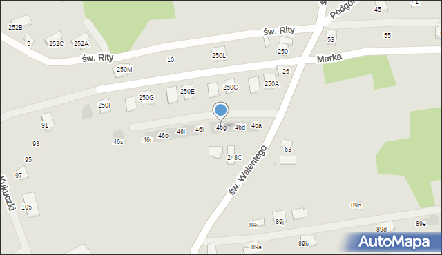 Rzeszów, św. Walentego, 46g, mapa Rzeszów