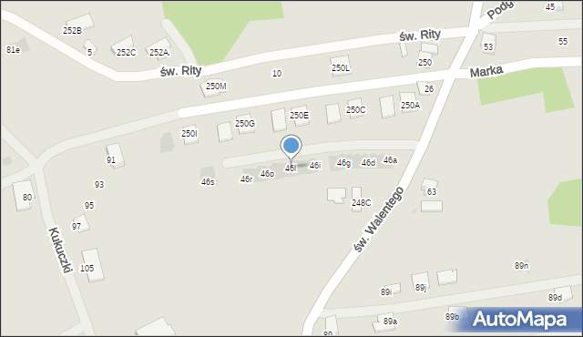 Rzeszów, św. Walentego, 46l, mapa Rzeszów