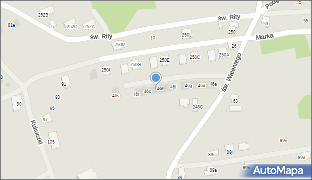 Rzeszów, św. Walentego, 46m, mapa Rzeszów