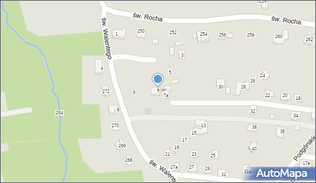 Rzeszów, św. Walentego, 7, mapa Rzeszów