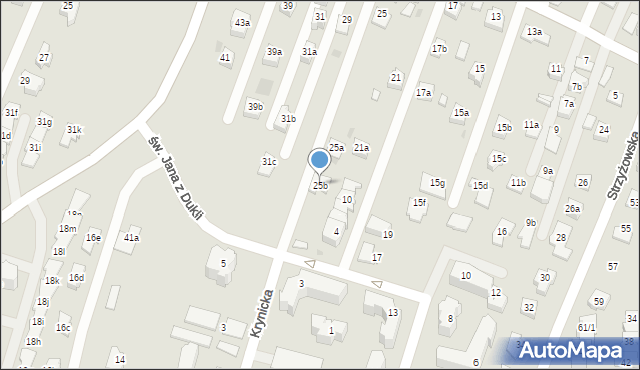 Rzeszów, św. Jana z Dukli, 16, mapa Rzeszów