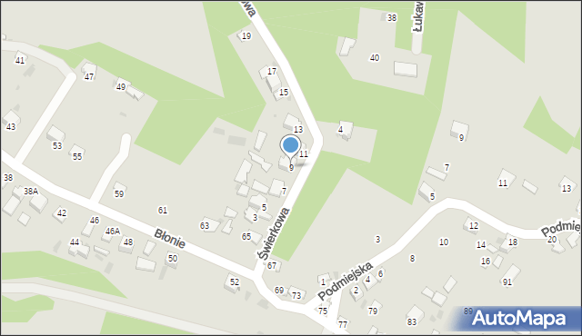 Sandomierz, Świerkowa, 9, mapa Sandomierza