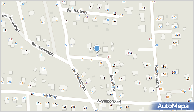 Sędziszów Małopolski, św. Klary, 7, mapa Sędziszów Małopolski